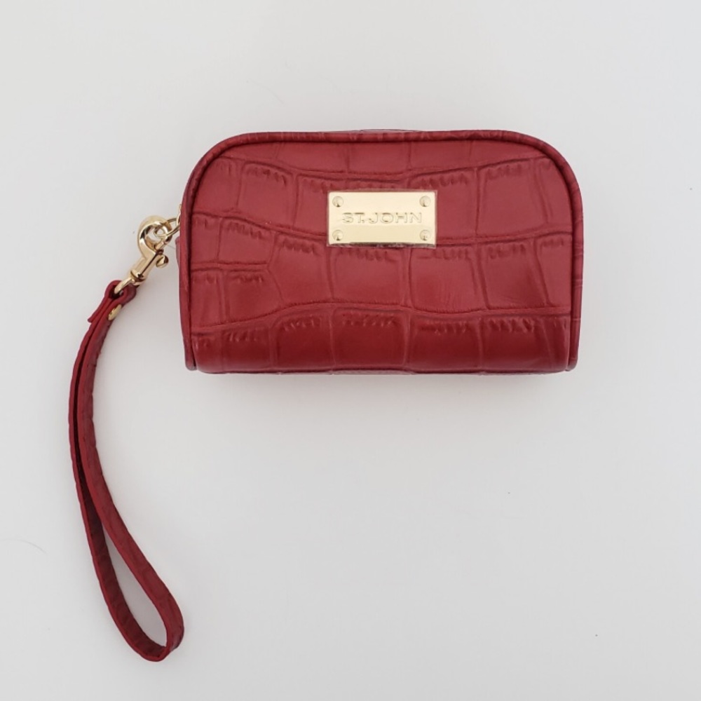 St John Mini Red Leather Wristlet